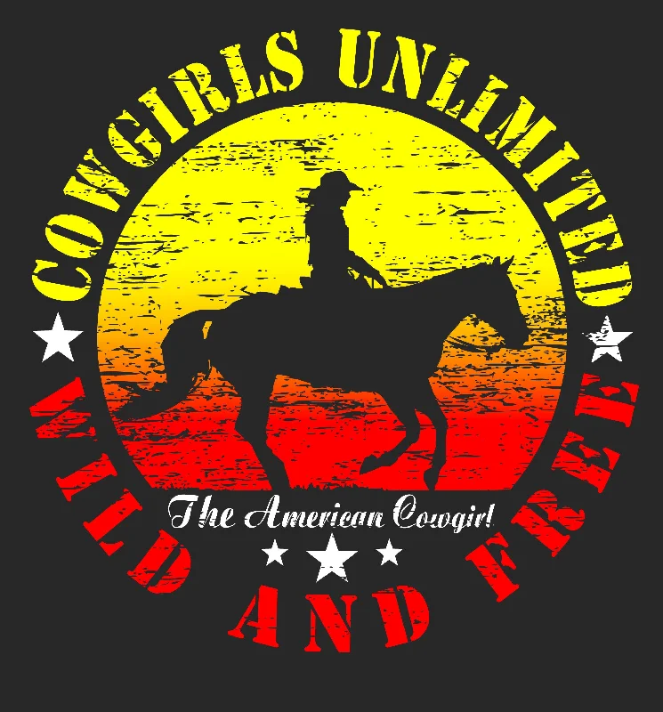 Fashion Must-have Women's Cowgirls Unlimited Wild & Free T-Shirt #CG-1194