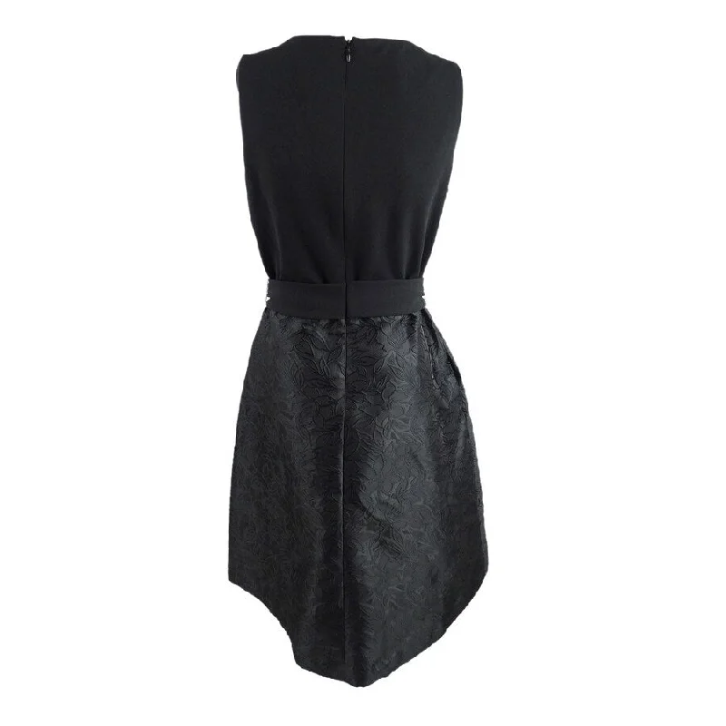 Fashion Elements Lauren by Ralph Lauren Women's Fit & Flare Jacquard Dress (2, Black)