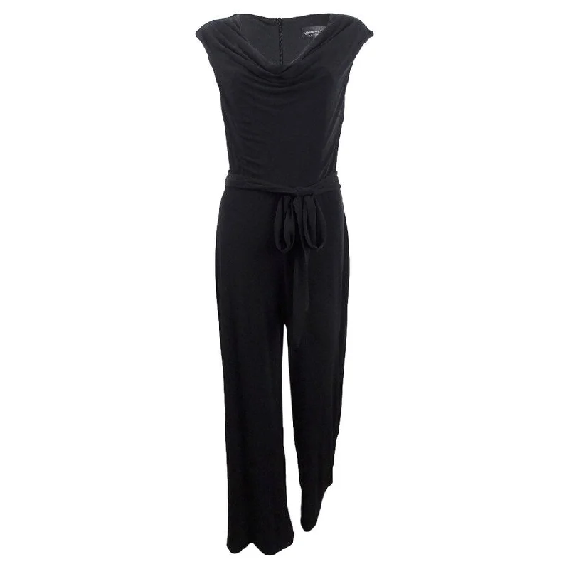 Relaxed Dresses Connected Women's Cowl-Neck Wide-Leg Jumpsuit