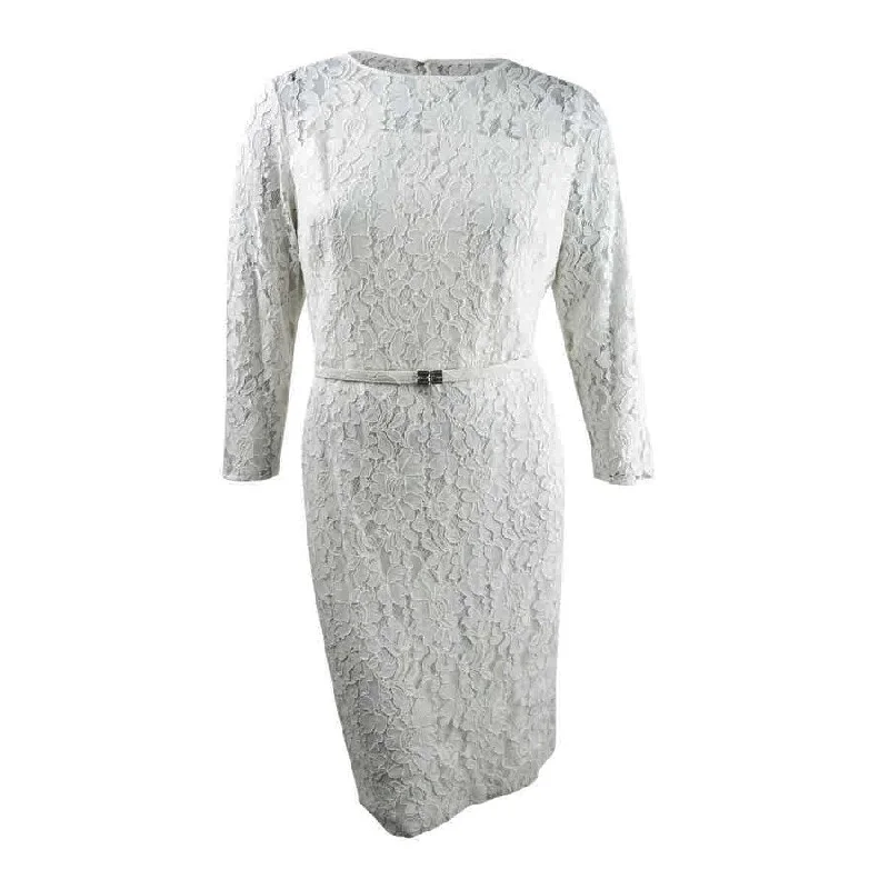 Casual Chic Wear Lauren Ralph Lauren Women's Lace Floral Dress (18, Chic Cream)