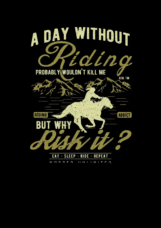 High Street Fashion Women's Horses Unlimited Without T-Shirt #UH-7684