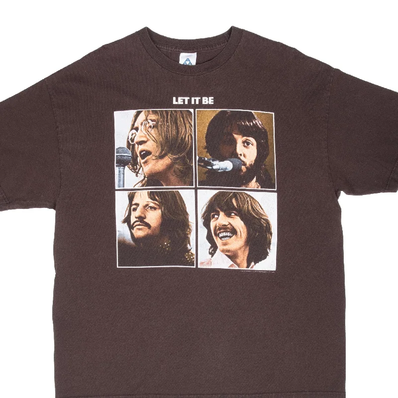Personalized Wear VINTAGE THE BEATLES LET IT BE 2004 BROWN TEE SHIRT XL