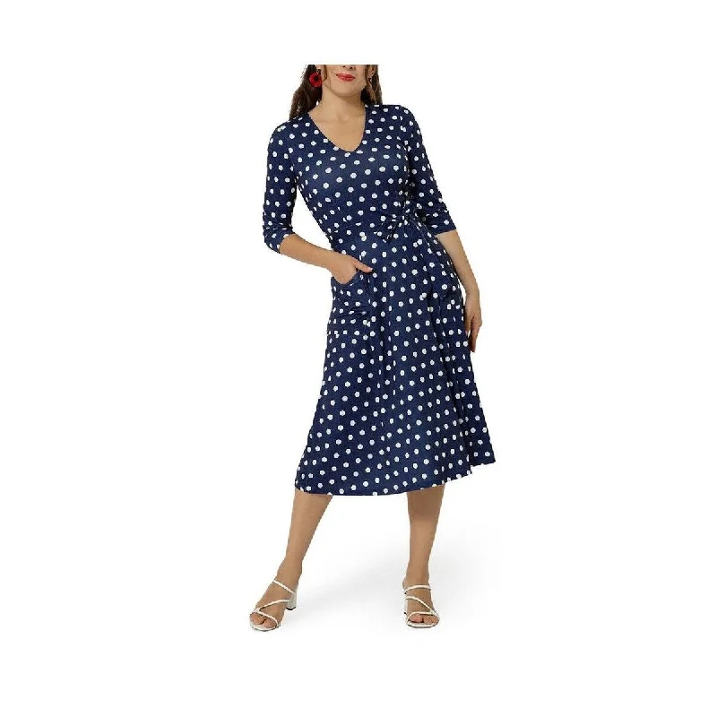 End Of The Year Leota Women's Updated Belt Eliza Dress Blue Size Small