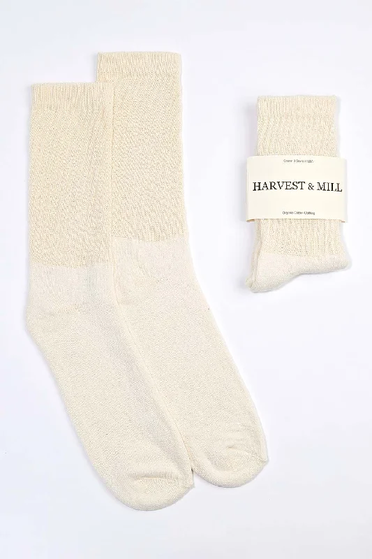 Design Must-have Women's Organic Cotton Socks Natural-White Crew