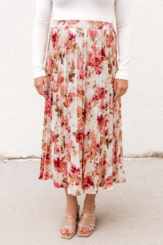 Casual Chic Wear Lottie Pleated Skirt | Pink Multi