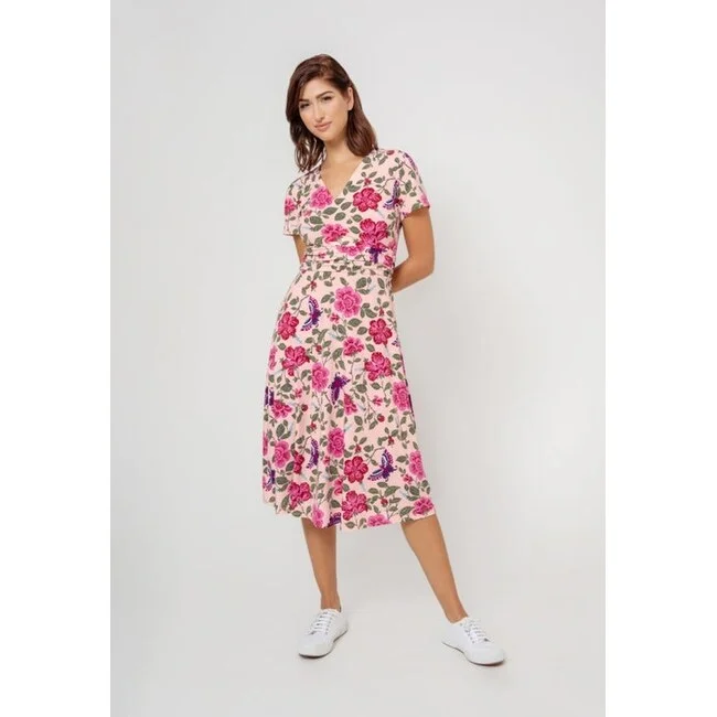 Street Style Leota Women's Amiya Midi Perfect Wrap Dress Pink Size Small
