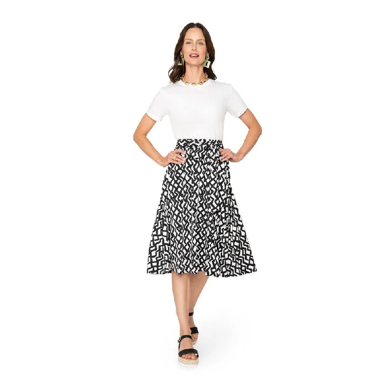 Sports Jacket Leota's Women Mindy Skirt Zig Zag Black White