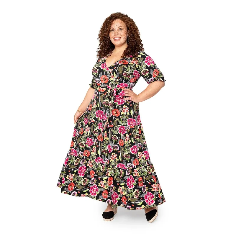 Sports outdoor style Leota Curve Marlo Dress Garden Party Black Multi