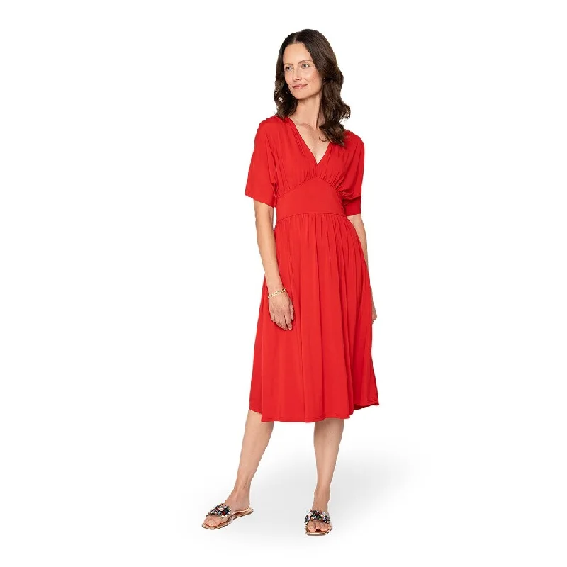 Slim Fit Leota Tiana Dress Solid Barbados Cherry