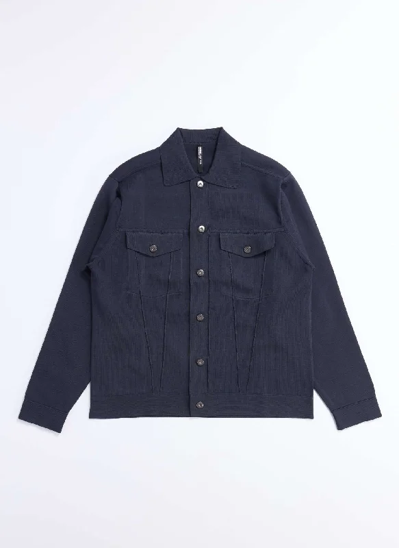 Exquisite Details Polyester Business Knit Trucker Jacket