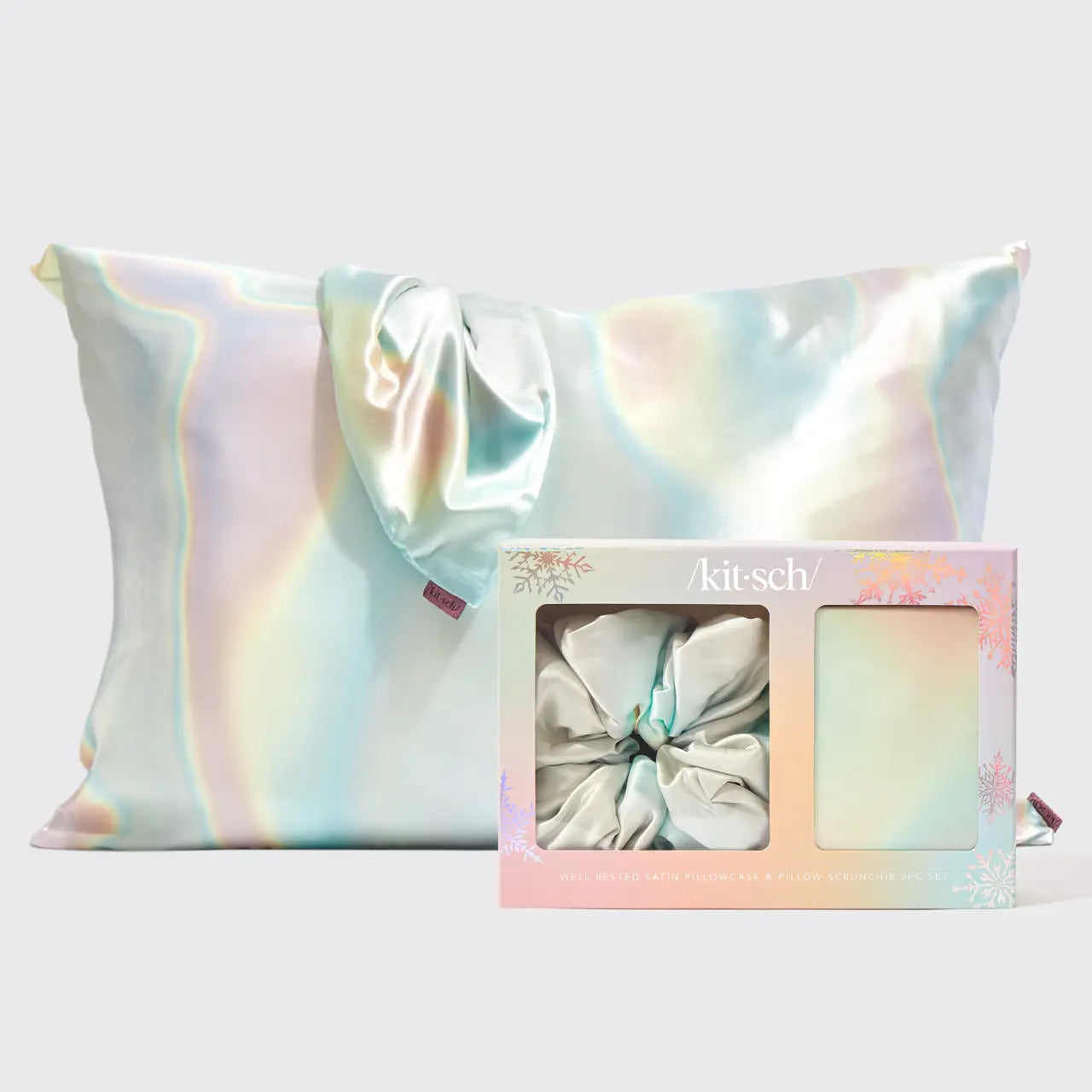 Elegant And Noble Kitsch Holiday Satin Pillowcase & Scrunchie | Aura
