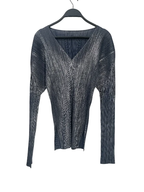 High-end Wear PLEATS PLEASE ISSEY MIYAKE/LS Cut & Sew/4/Silver/Polyester/