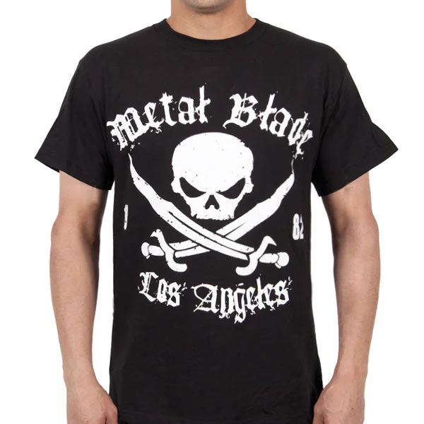 Easy Fashion Metal Blade Records "Pirate Logo White on Black" T-Shirt
