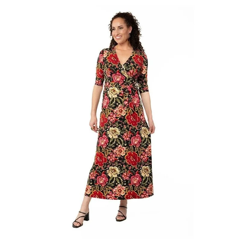 Sweet breath Leota Women's Perfect Wrap Maxi Dress Red Size Small