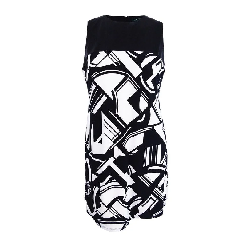 Street Cool Lauren Ralph Lauren Women's Faux-Leather Yoke Dress