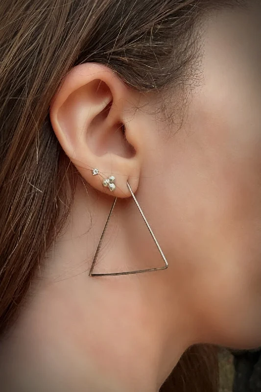 High-waisted pants style Sterling Silver Triangle Earring - Azenya