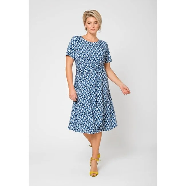High-waisted pants style Leota Women's Brittany Short Sleeve Jersey Dress Blue