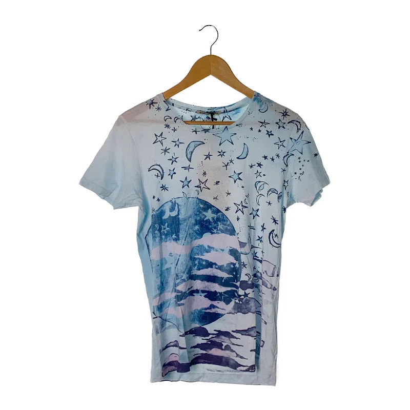 Stand-up collar design SIMEON FARRAR/T-Shirt/Blue/Cotton/All Over Print/