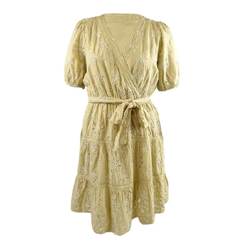 Stylish Ease Lauren Ralph Lauren Women's Eyelet Cotton Voile Dress (14, Pale Parchment)
