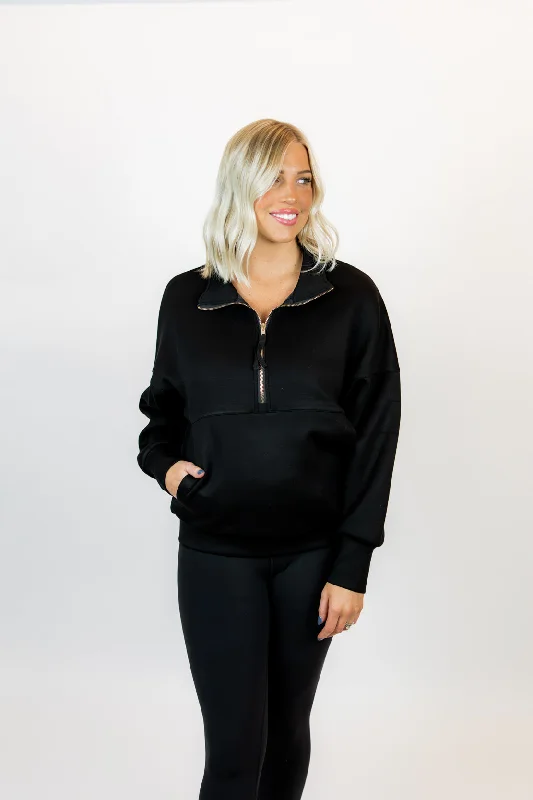 Street Fashion Kennedy Zip Up Pullover | Black