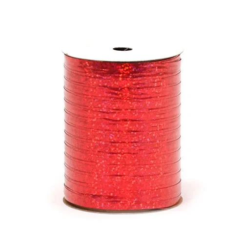 Sports Express 3/16 INCH HOLOGRAPHIC CURLING RIBBON - RED (100 YDS.)