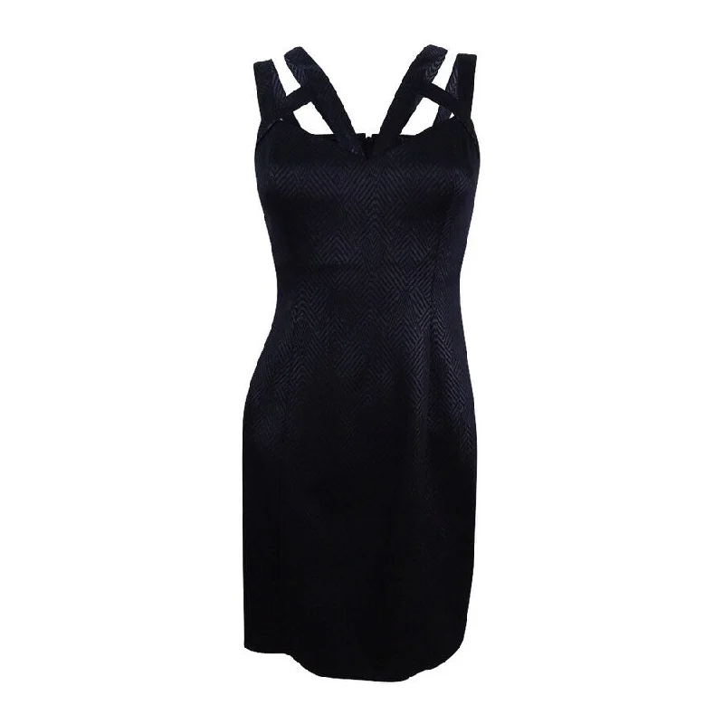 Style Design Guess Women's Caged Embossed Bodycon Dress (2, Black)