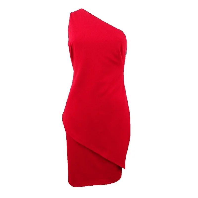 Effortless Dressing Lauren by Ralph Lauren Women's Contrast One-Shoulder Dress