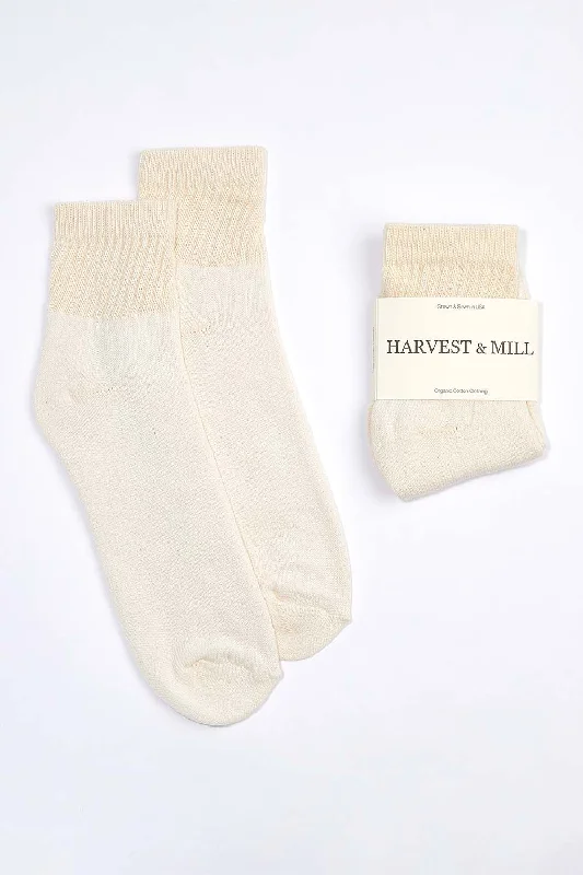 Stylish Comfort Women's Organic Cotton Socks Natural-White Ankle