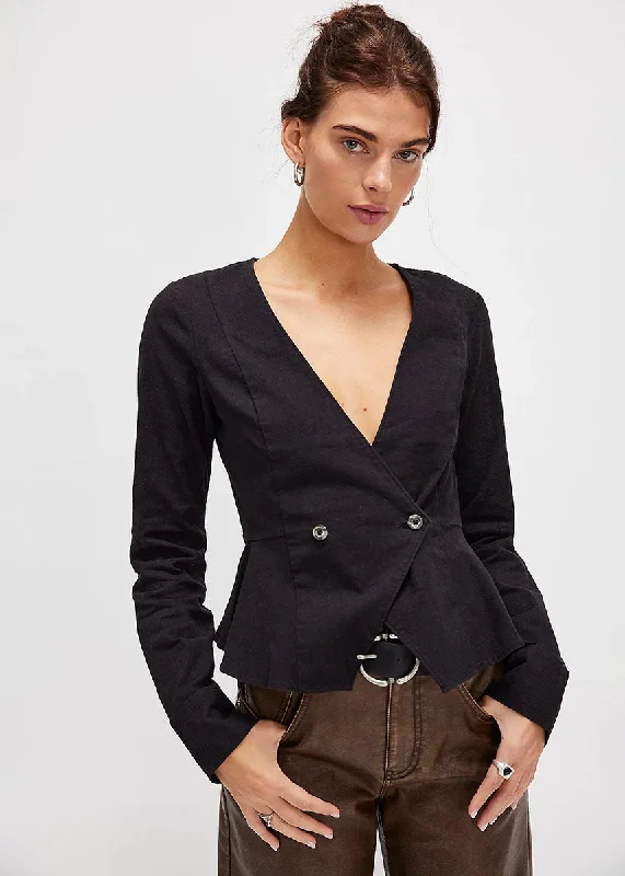 Cozy Chic City Life Blouse - Black