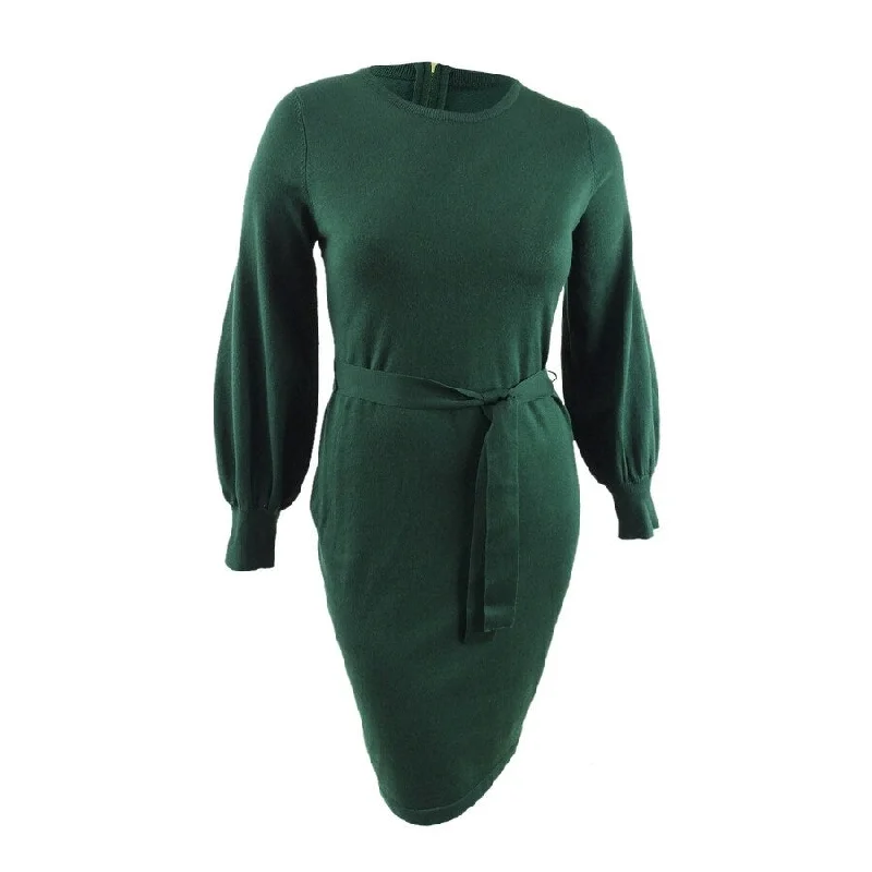 Casual Wear Calvin Klein Women's Balloon-Sleeve Sweater Dress (L, Malachite)