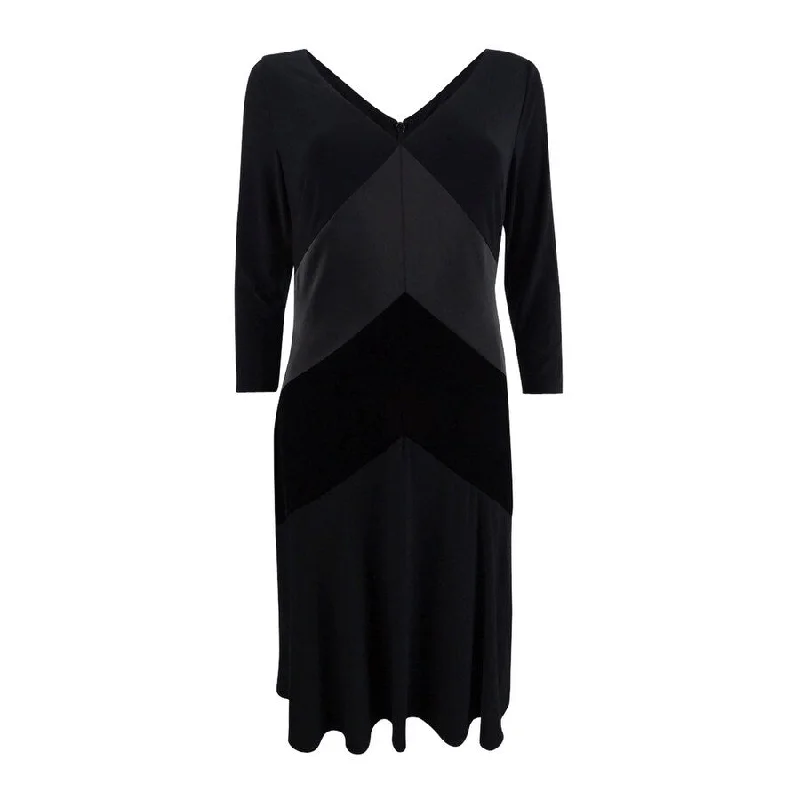 Perfect Tailoring Lauren by Ralph Lauren Women's Mixed-Media Dress