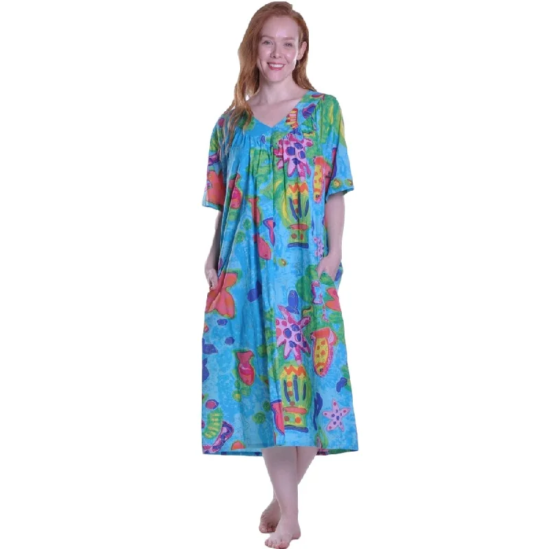 Comfortable And Versatile La Cera Women's Flutter Sleeve Printed Cotton Dress
