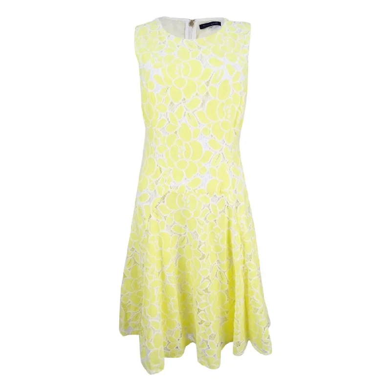 Personality Publicity Tommy Hilfiger Women's Floral Lace Fit & Flare Dress