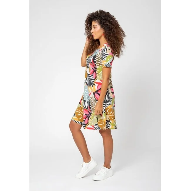 High waist design Leota Women's Maci Short Sleeve Jersey Dress Yellow Size X-Large