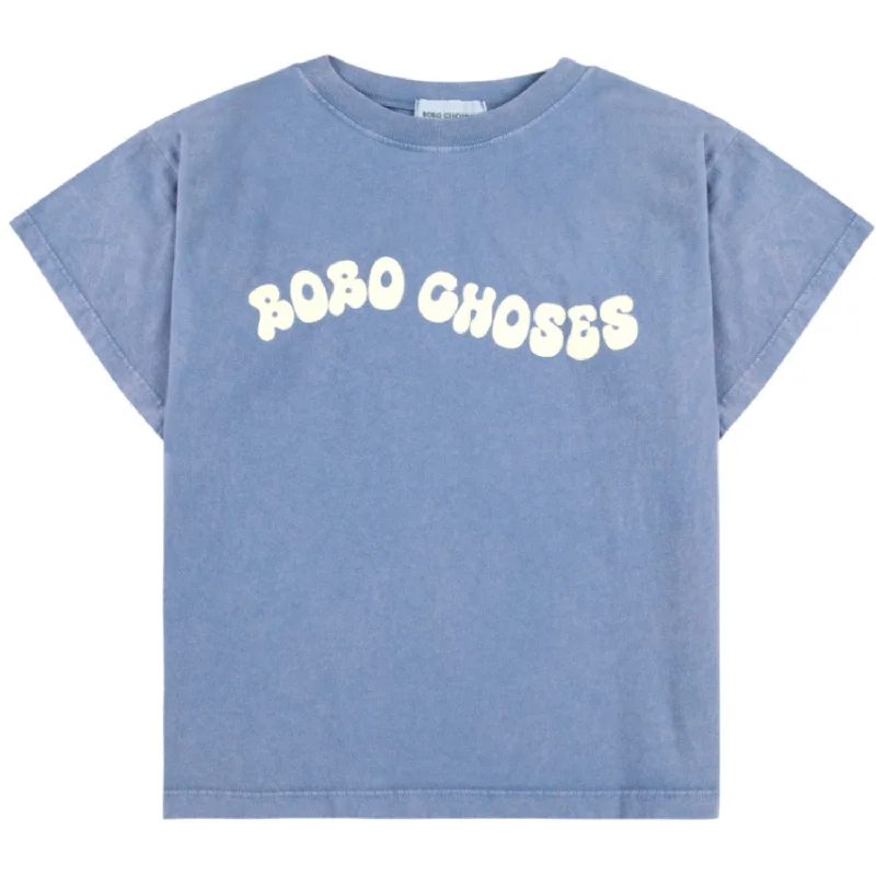 Age-reducing Style Bobo Choses Blue Wavy Bobo Choses T-Shirt