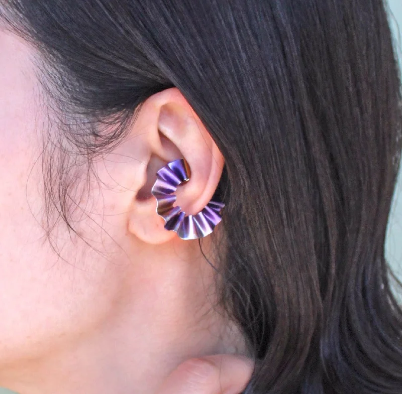 Fresh And Elegant CABO | Ear Cuff | Mermaid's Tail Metal Collection | Ear Cuff - Purple / Marble