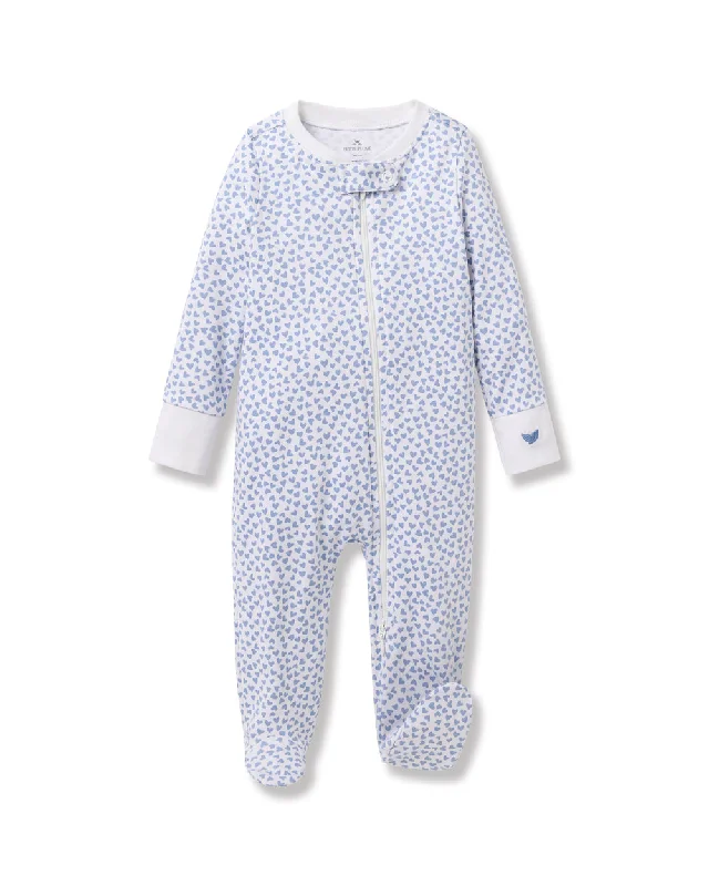 Comfy Chic Petite Plume Romper in Bluehearts