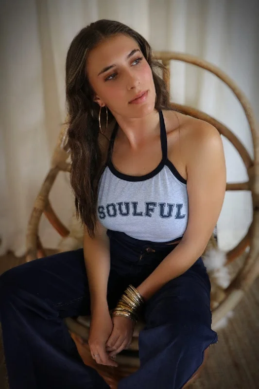 Fashion Expert Soulful Halter Top - blue/navy