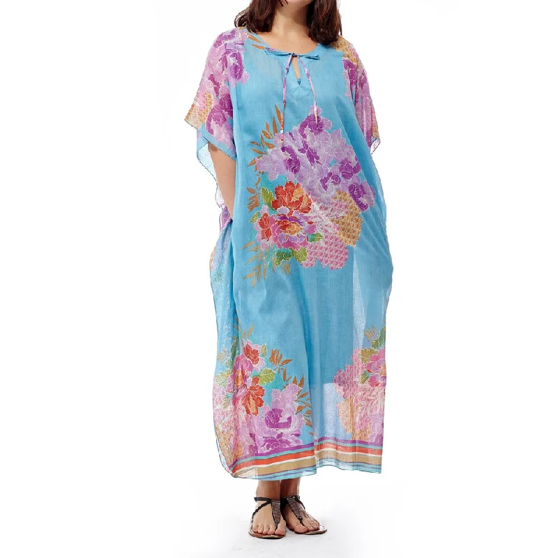 Exquisite Fabrics La Cera Women's Printed Long Caftan