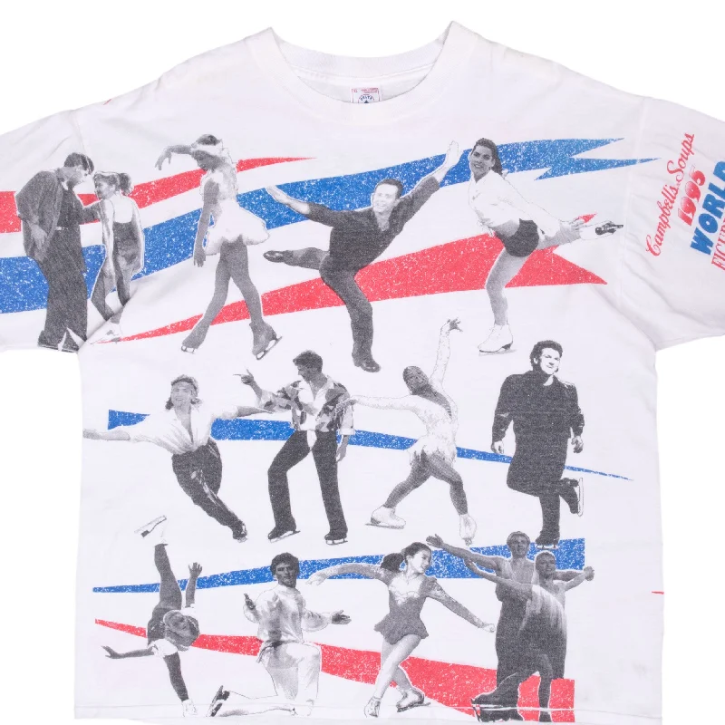 New Products VINTAGE FIGURE SKATING WORLD TOUR 1995 ALL OVER PRINT TEE SHIRT XL
