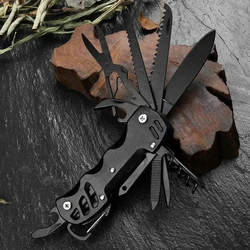 Lounge Chic Multifunctional Folding Swiss Army Portable Stainless Steel Pocket Knife Outdoor Camping Emergency CombinationTool Survival Gear