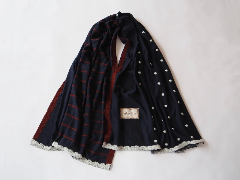 Trendy Looks NITORITO | Scarf | Rain - Navy / Yellow