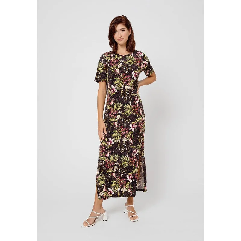 Street Show-off Style Leota Women's Eva Floral Maxi Dress Brown Size Small