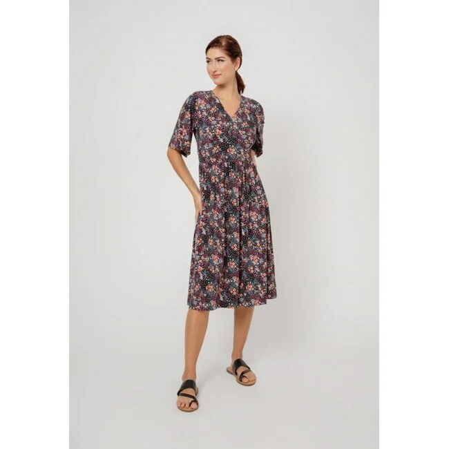Playful Style Leota Women's Zoe Dress In Confetti Floral Black