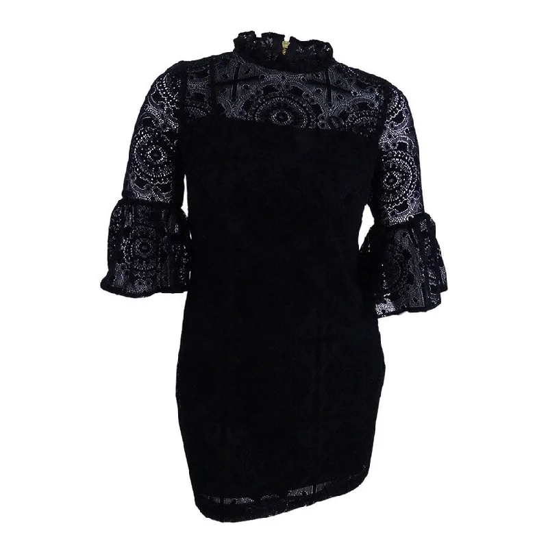 Trendy Looks Calvin Klein Women's Burnout Velvet Lace Bell-Sleeve Dress