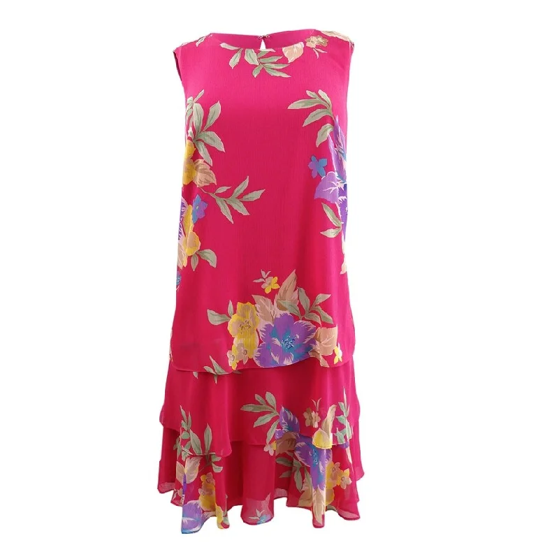 Dessert Matching Lauren Ralph Lauren Women's Floral Georgette Shift Dress (4, Pink Multi)