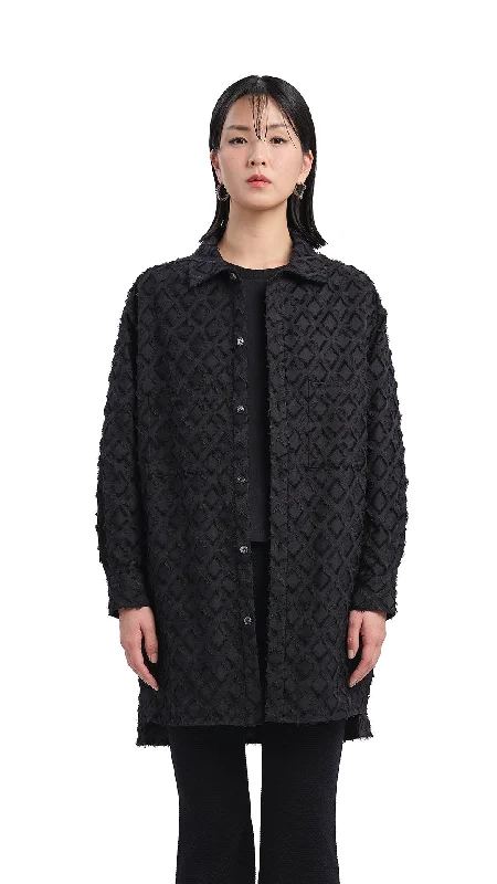 Comfortable Looks Argyle Jacquard Boyfriend Shirt
