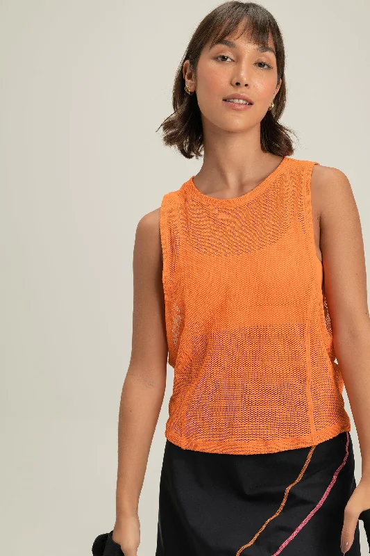 Cool Style Net Crop Tank Top