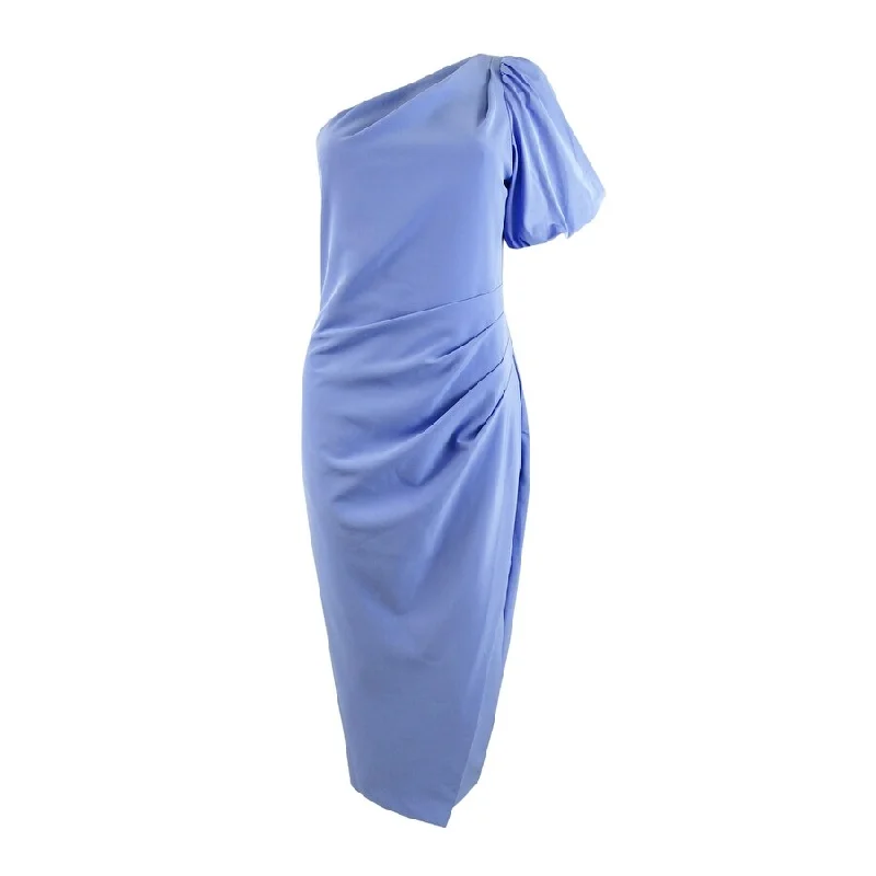 Everyday Style Lauren Ralph Lauren Women's One-Shoulder Crepe Cocktail Dress (6, Blue Loch)