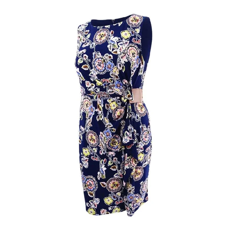 Breathable Style Tommy Hilfiger Women's Embellished Wrap Dress (14, Navy Multi)